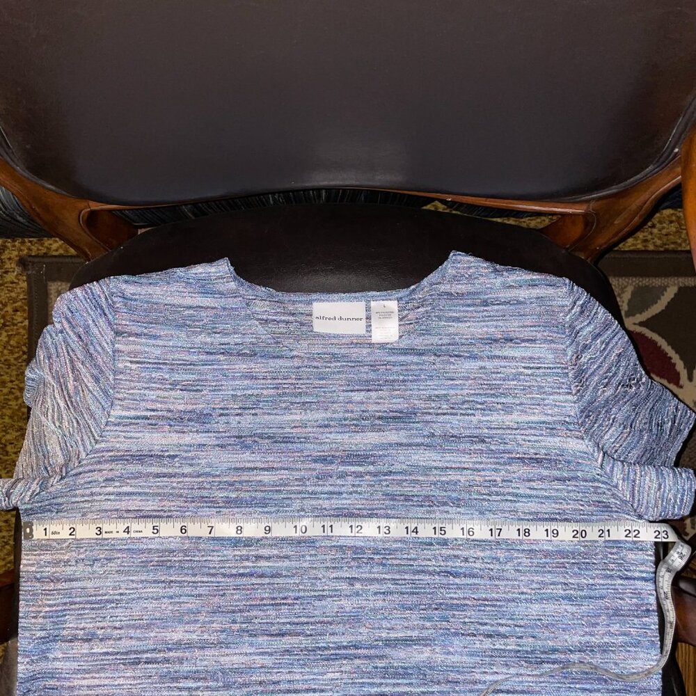 alfred dunner blue short sleeve - Picture 4 of 5